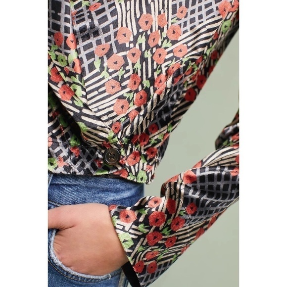 Anthropologie Ett:twa Blazer Velvet Wrap Multicolor Sz 00P - Picture 2 of 11